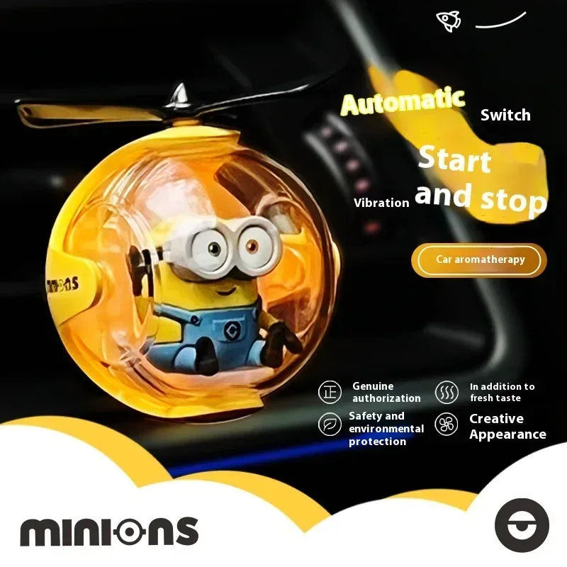 Universal Minions Cartoon Car Air Freshener Rotating Propeller Outlet