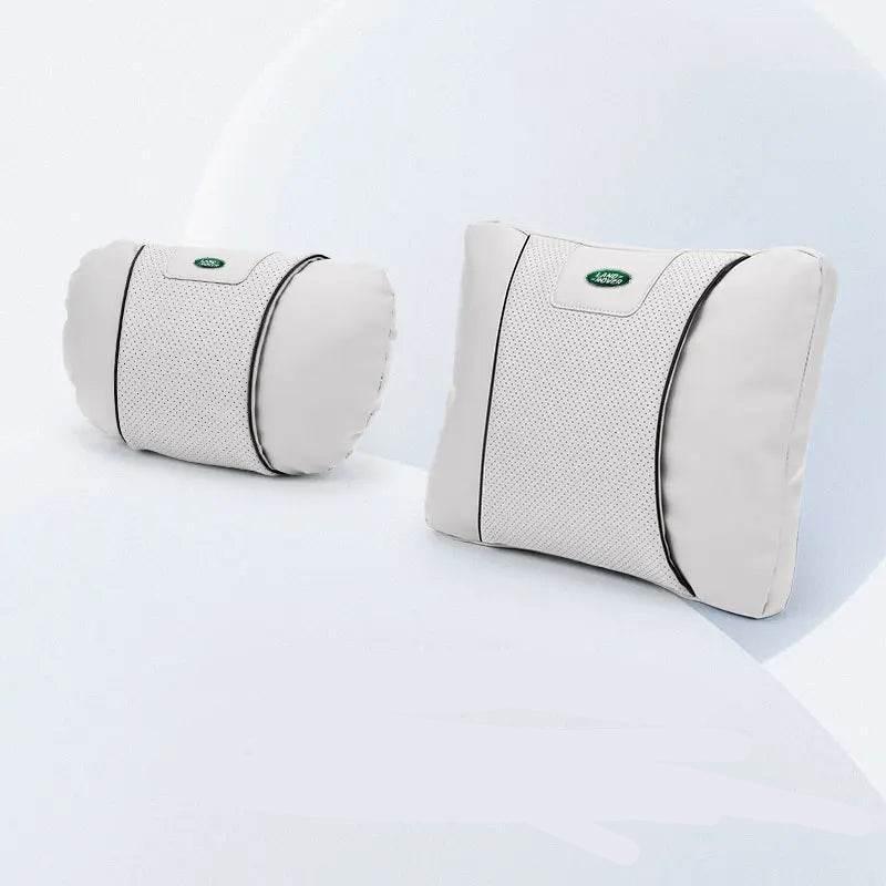 Land Rover Leather Car Neck Pillow & Lumbar Support