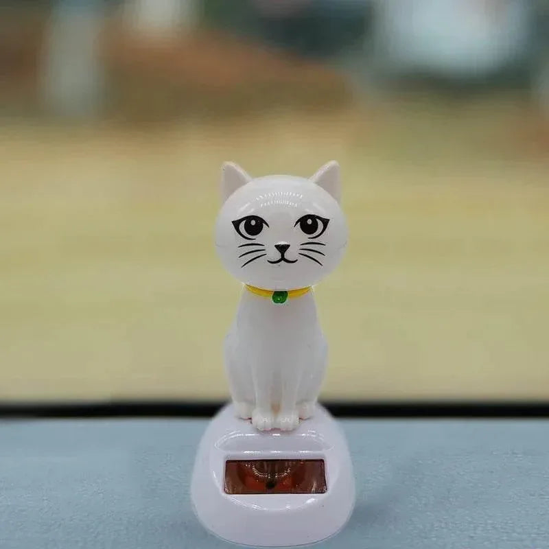 Solar Cat Car Ornament – Shaking Head Dashboard Decoration
