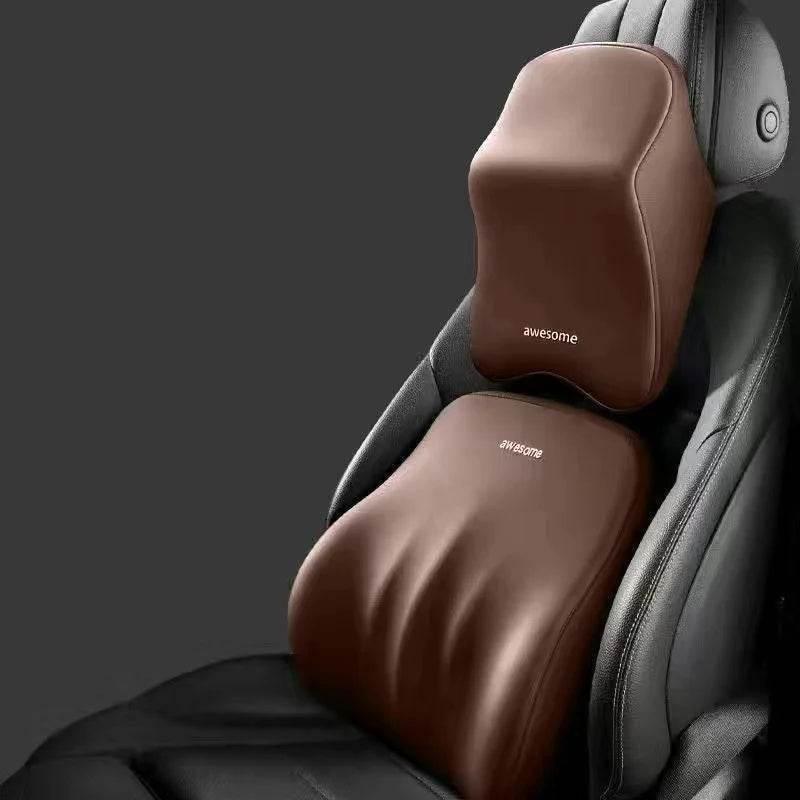Ergonomic Memory Foam Car Neck & Lumbar Support Pillow Cushion Set