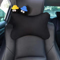 Ice Silk Mesh Car Headrest Pillow - Cute Cartoon Coal Ball Neck Support