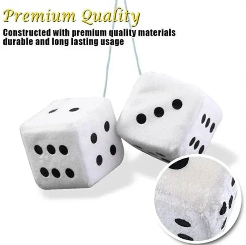 Fuzzy Dice Car Mirror Hanging Decoration