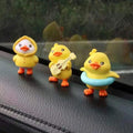 3/6pcs Yellow Duck Resin Car Dashboard Ornaments Interior Decor