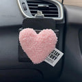 Retro Red Hearts Leather Car Organizer Air Vent Storage Bag