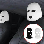 3-Hole Funny Car Seat Headrest Cover – Full Face Ski Mask Design