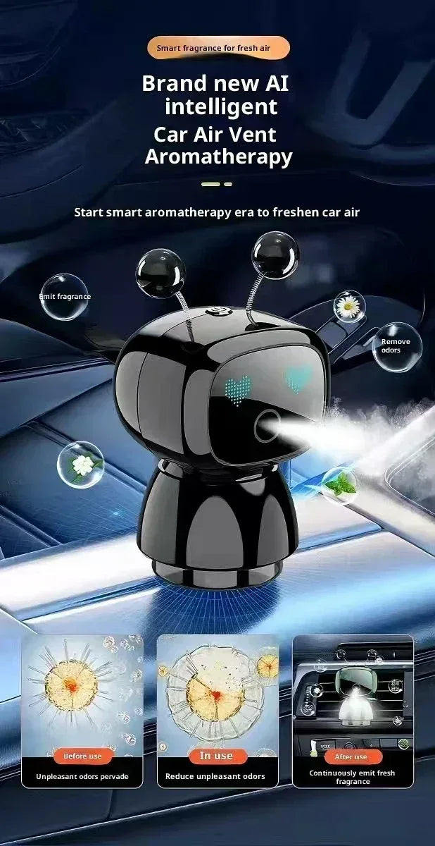 AutoTech Robot Car Aromatherapy Diffuser - Smart Air Freshener LED