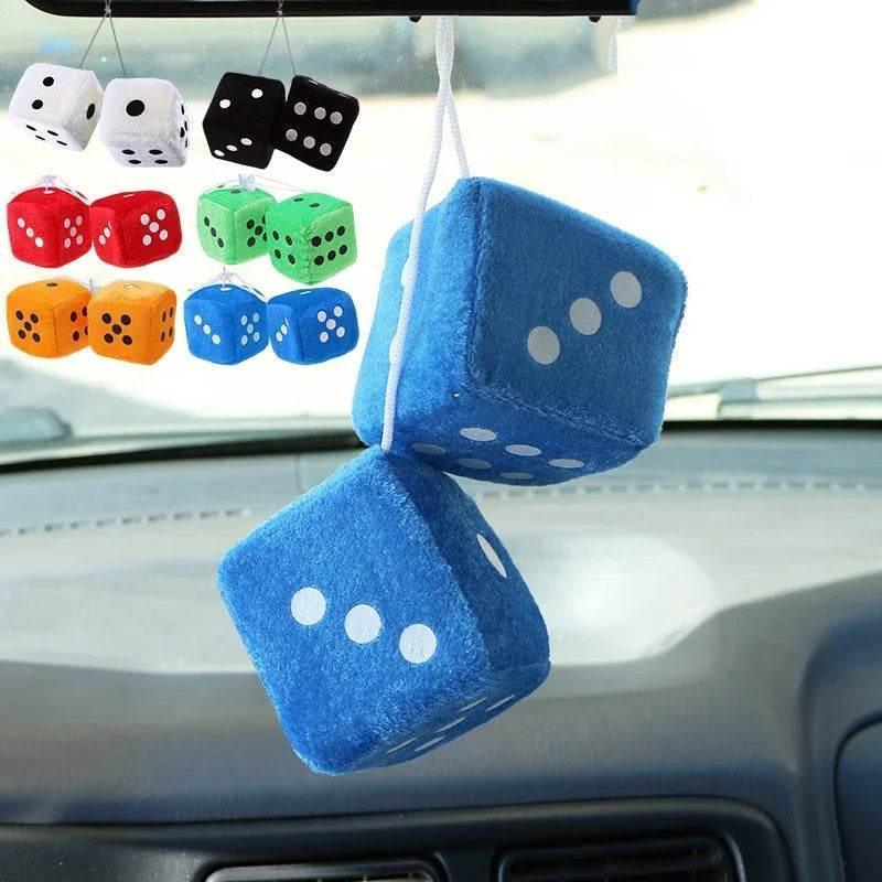 Fuzzy Dice Car Mirror Hanging Decoration