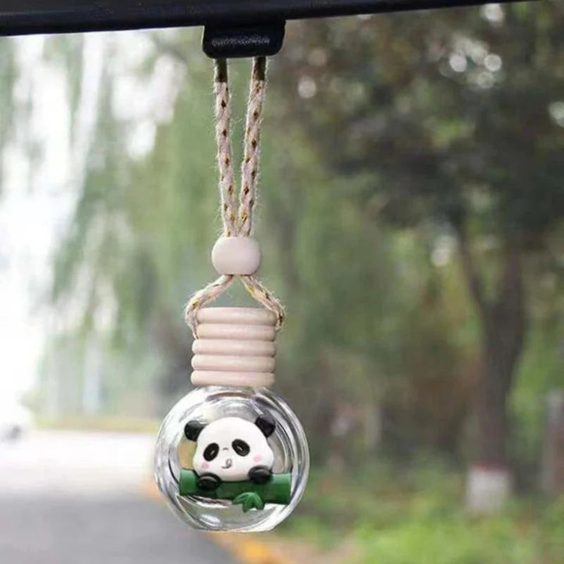 Refillable Glass Car Air Freshener Pendant Essential Oil Diffuser