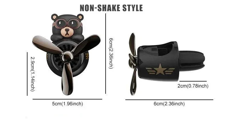 Pilot Bear Car Air Freshener – Rotating Vent Clip Diffuser