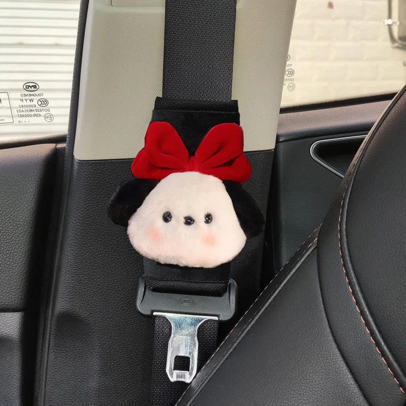 Cartoon Bow Dog Seatbelt Cover Shoulder Pad Car Safety Harness