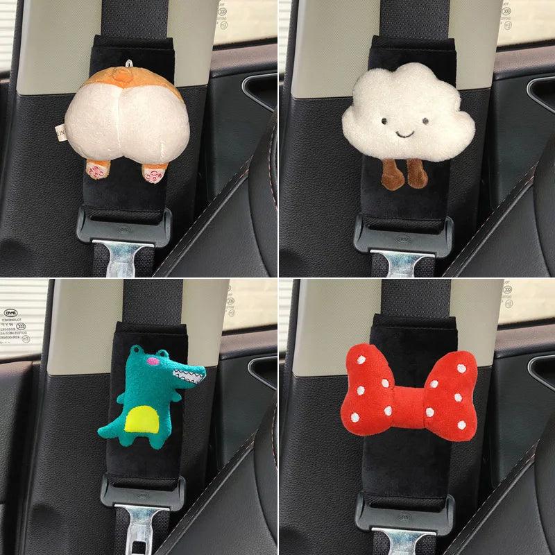 Car Seatbelt Pad Cover Short Cloud Bow Design Shoulder Cushion