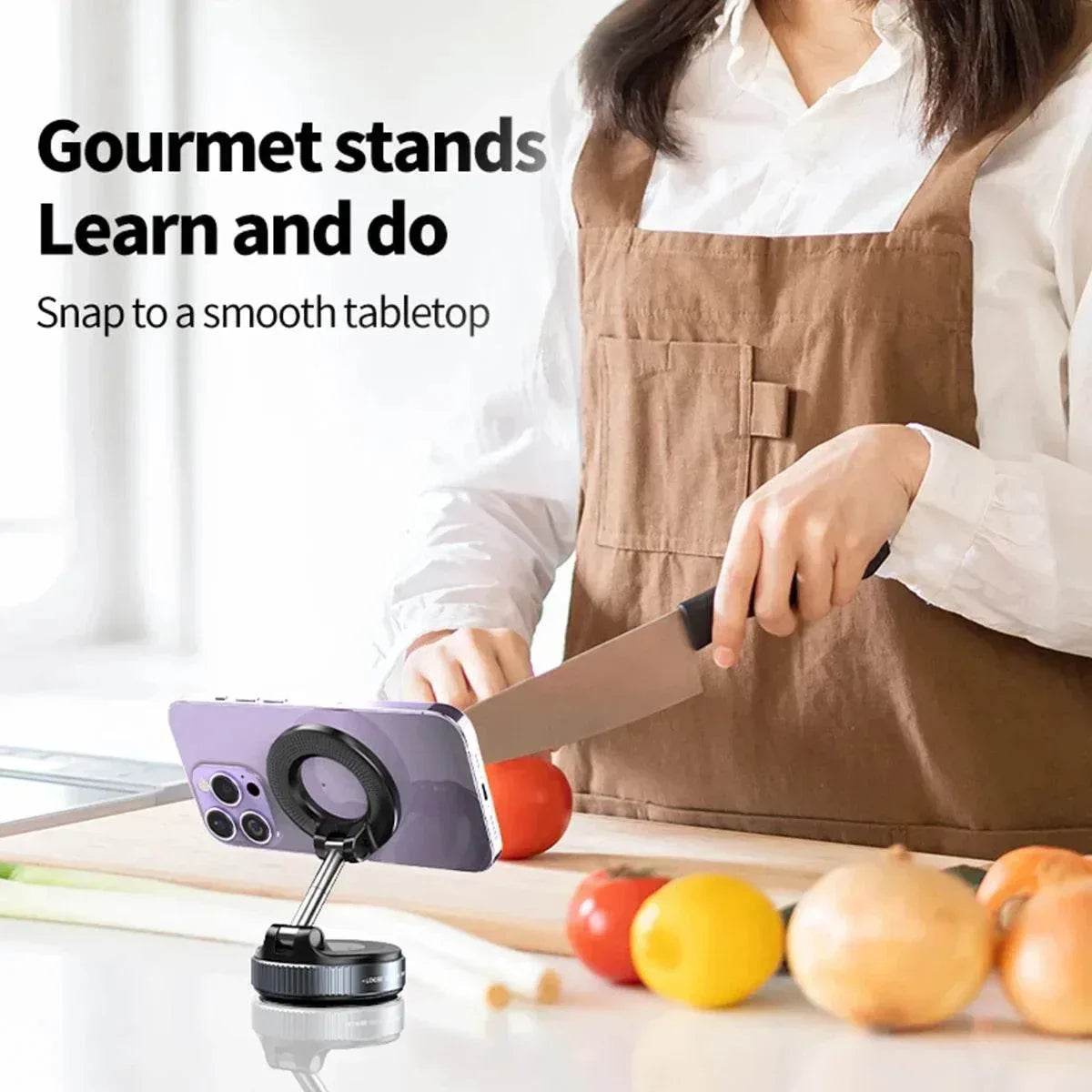 360° Magnetic Car Phone Holder – Vacuum Suction Mount