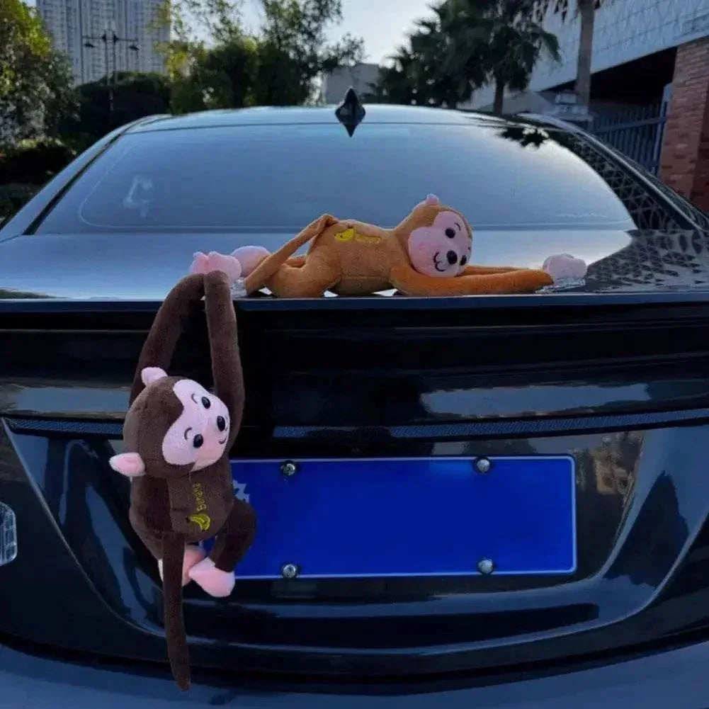 Long Arm Gibbon Monkey Plush Car Pendant – Hanging Stuffed Animal Accessory with Quick Release