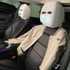 3-Hole Funny Car Seat Headrest Cover – Full Face Ski Mask Design