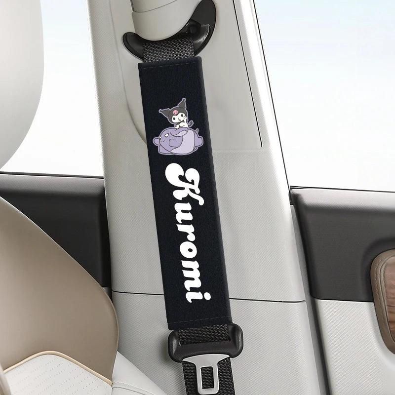 Kawaii Kuromi Car Seat Belt Covers - Universal Comfort Pads Auto