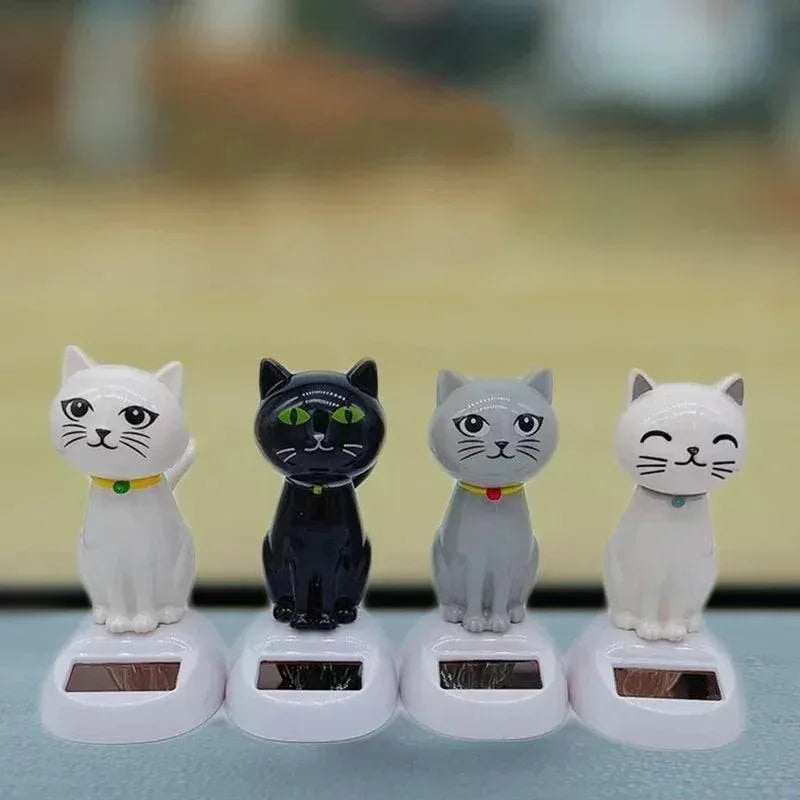Solar Cat Car Ornament – Shaking Head Dashboard Decoration