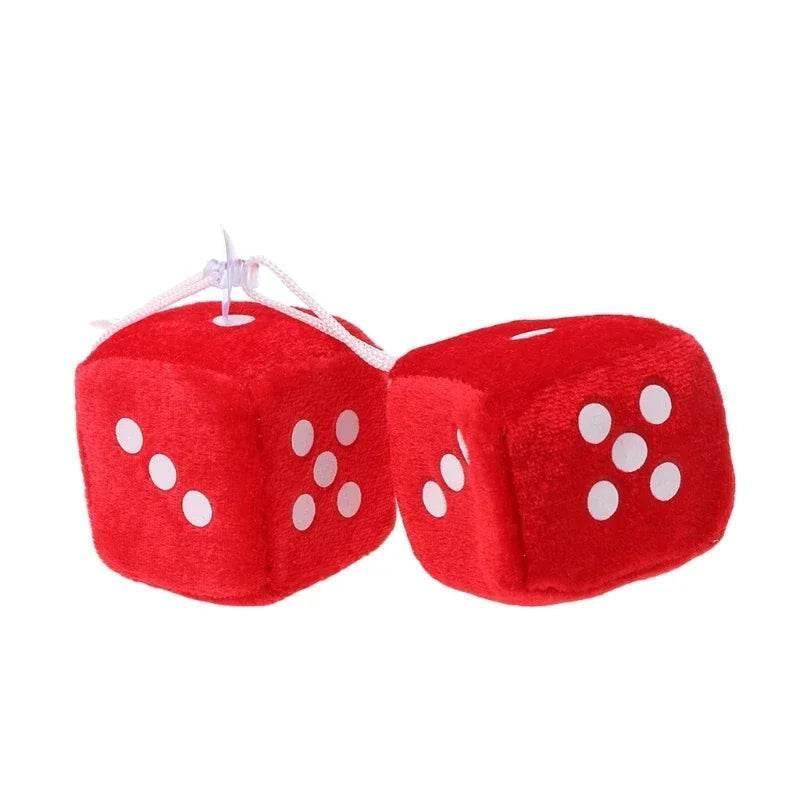 Fuzzy Dice Car Mirror Hanging Decoration