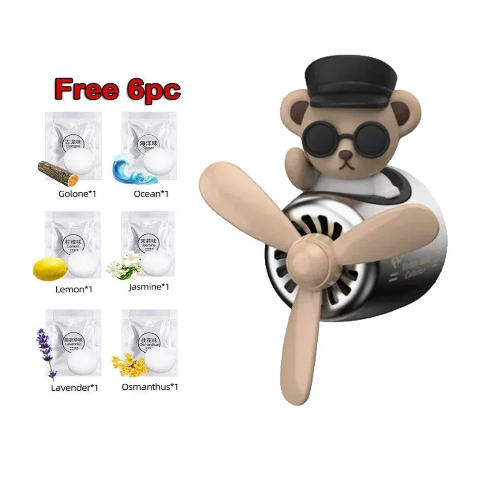 AutoPro DIY Perfume Pilot Bear Vent Clip Car Air Freshener Diffuser