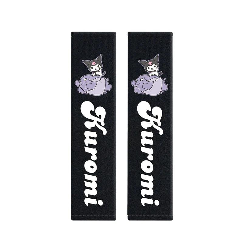 Kawaii Kuromi Car Seat Belt Covers - Universal Comfort Pads Auto