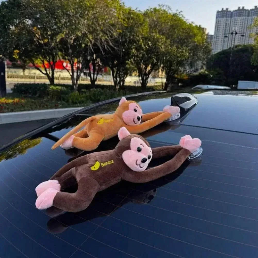 Long Arm Gibbon Monkey Plush Car Pendant – Hanging Stuffed Animal Accessory with Quick Release