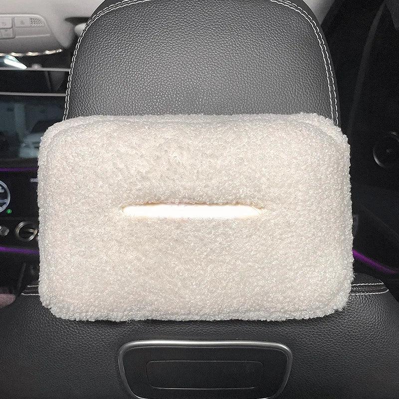 Cartoon Bow Cloud Car Tissue Box Holder - Hanging Napkin Storage