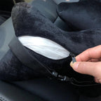 Soft Plush Car Neck Pillow Croissant Design Bone-Shaped Headrest