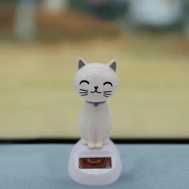 Solar Cat Car Ornament – Shaking Head Dashboard Decoration