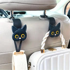 Universal 2pcs 3D Cat Car Seat Headrest Hooks - Vehicle Storage