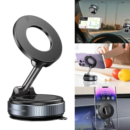 360° Magnetic Car Phone Holder – Vacuum Suction Mount