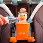 Duck Tissue Box – Plush Cartoon Car Tissue Holder & Storage Bucket