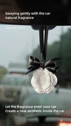 White Flower Hanging Car Air Freshener Perfume