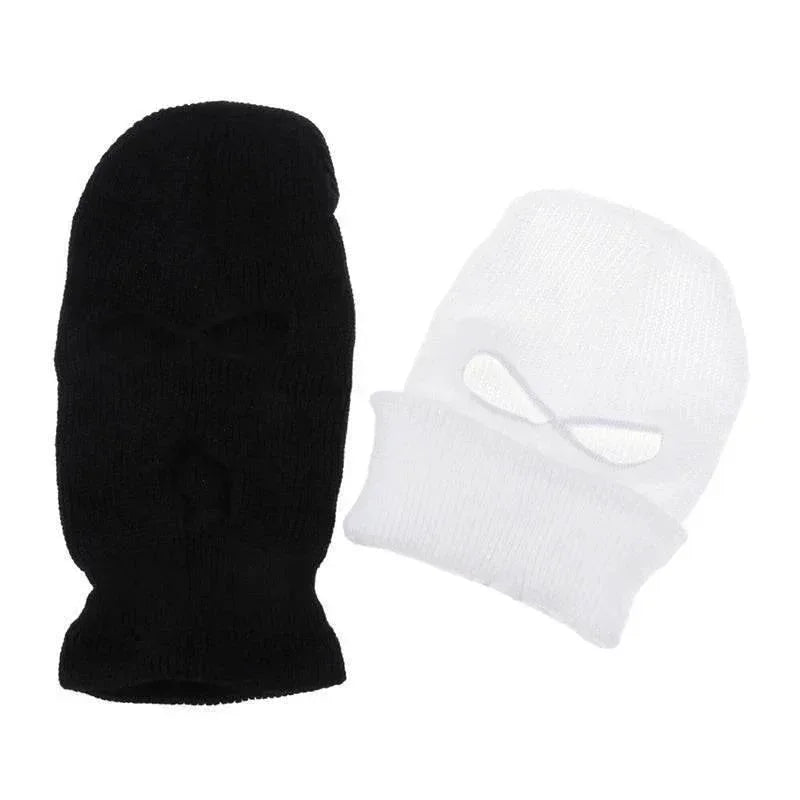 3-Hole Funny Car Seat Headrest Cover – Full Face Ski Mask Design