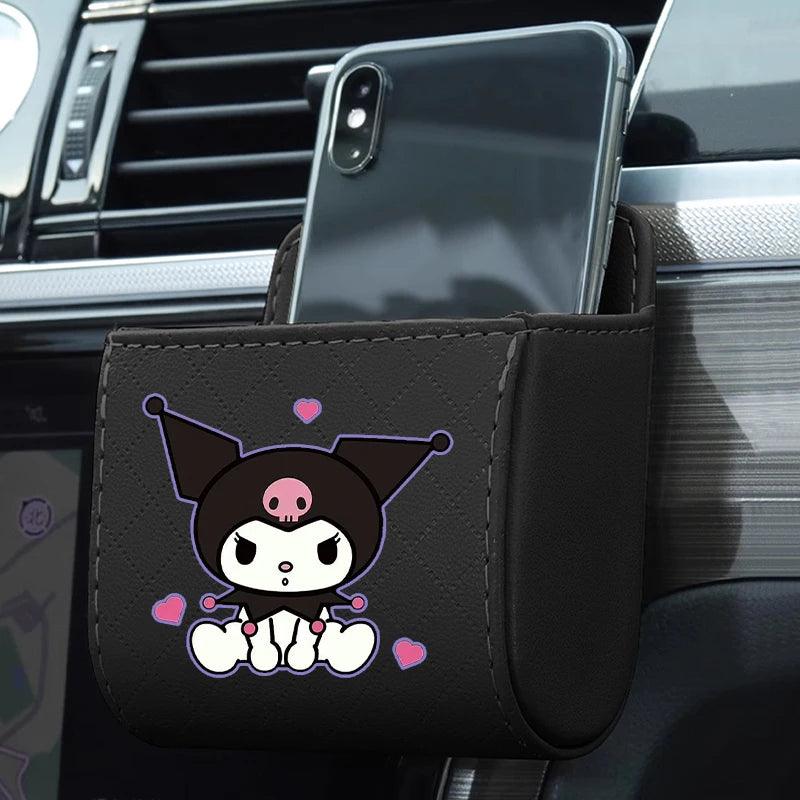 Hello Kitty Kuromi PU Leather Car Air Vent Storage Organizer Bag