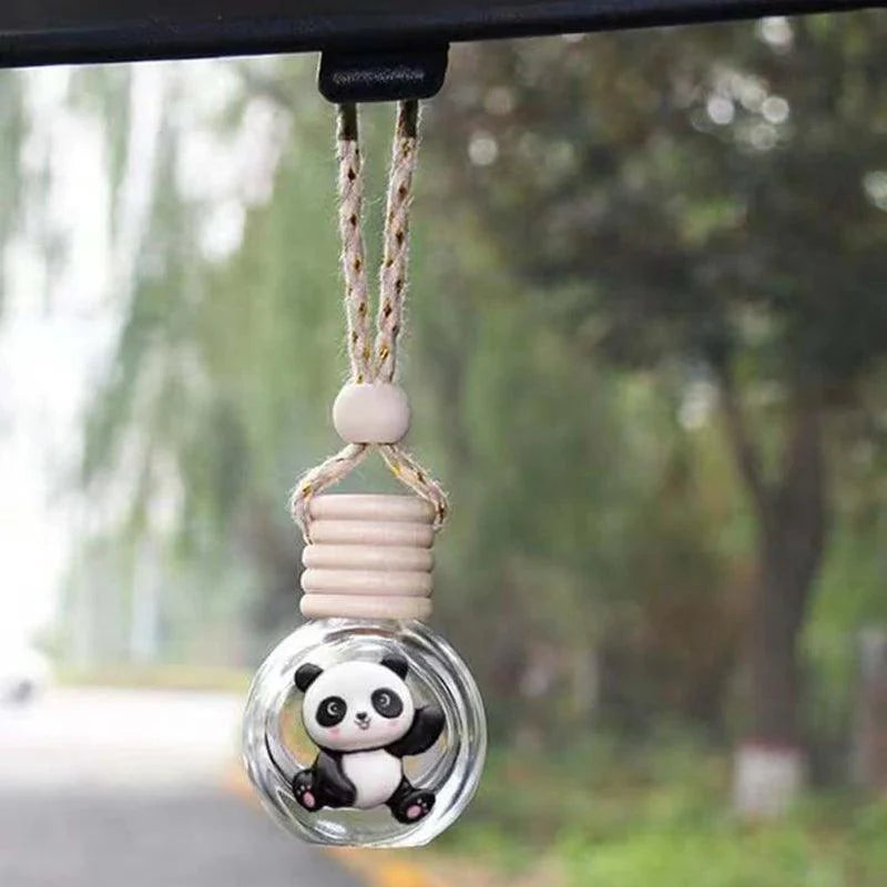 Refillable Glass Car Air Freshener Pendant Essential Oil Diffuser