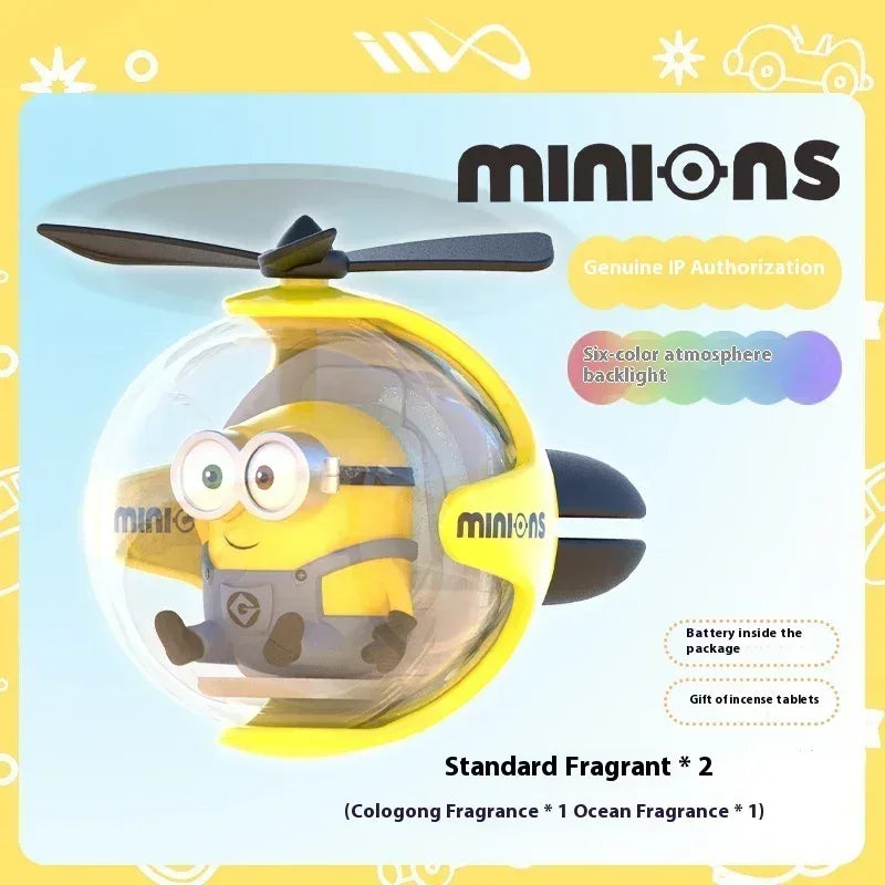 Universal Minions Cartoon Car Air Freshener Rotating Propeller Outlet