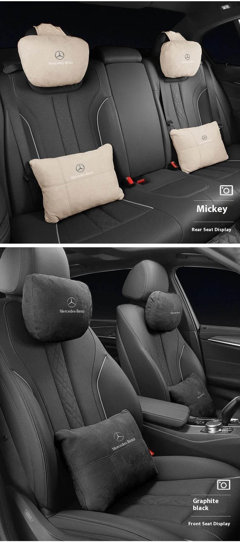 Mercedes Benz Neck Pillow & Lumbar Support Cushion