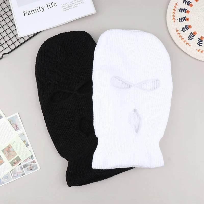 3-Hole Funny Car Seat Headrest Cover – Full Face Ski Mask Design