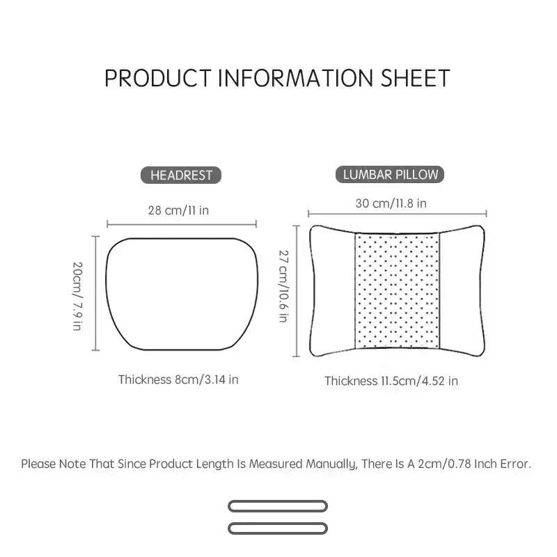 Zeekr Car Headrest & Lumbar Support Pillow
