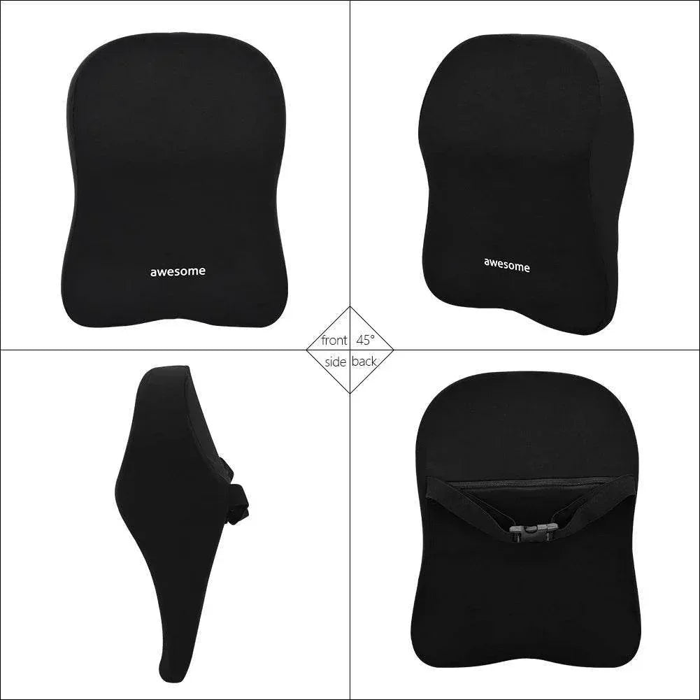 Ergonomic Memory Foam Car Neck & Lumbar Support Pillow Cushion Set