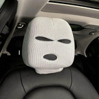 3-Hole Funny Car Seat Headrest Cover – Full Face Ski Mask Design