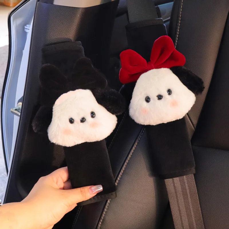 Cartoon Bow Dog Seatbelt Cover Shoulder Pad Car Safety Harness