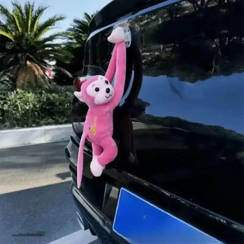 Long Arm Gibbon Monkey Plush Car Pendant – Hanging Stuffed Animal Accessory with Quick Release
