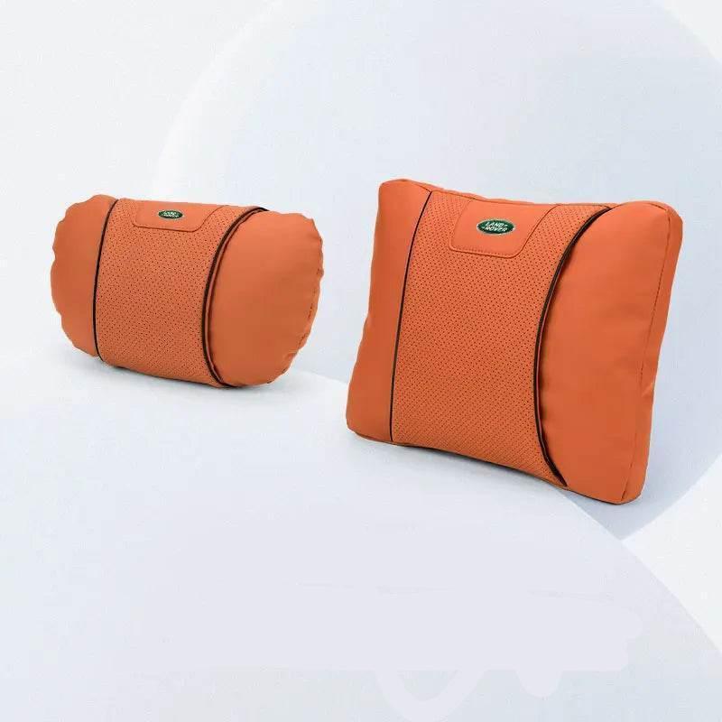 Land Rover Leather Car Neck Pillow & Lumbar Support