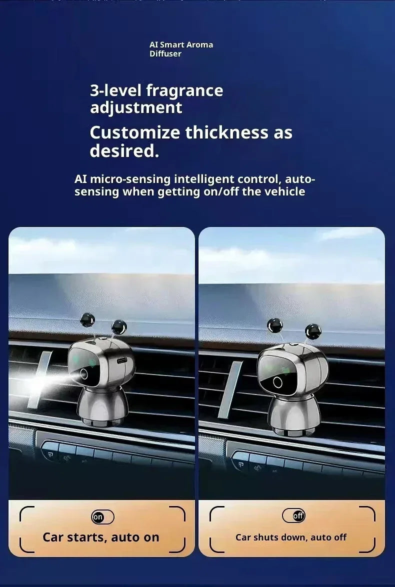 AutoTech Robot Car Aromatherapy Diffuser - Smart Air Freshener LED