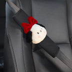 Cartoon Bow Dog Seatbelt Cover Cushion Pad - Kids Ladies Auto Safety