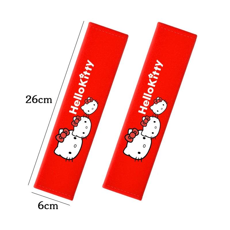 Hello Kitty Seatbelt Shoulder Pad - Soft Cartoon Car Safety Cover