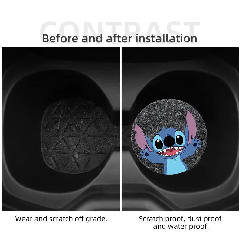 Stitch 3D Anti-Slip Car Cup Holder Coaster Cartoon Auto Interior
