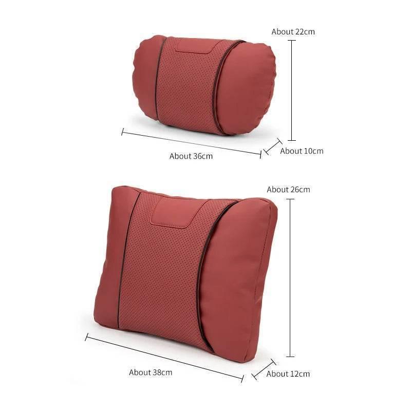 Land Rover Leather Car Neck Pillow & Lumbar Support