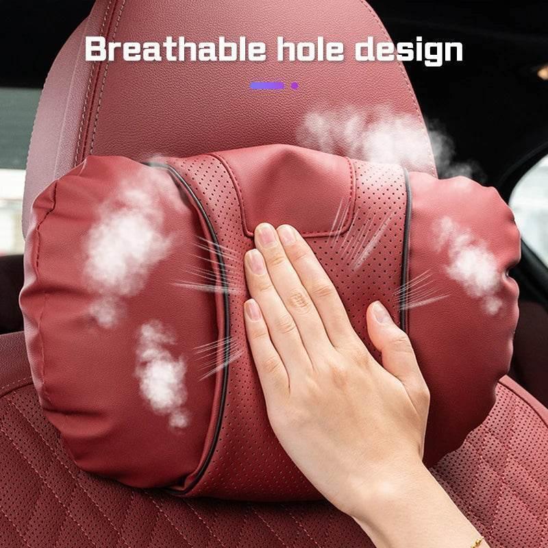 Land Rover Leather Car Neck Pillow & Lumbar Support