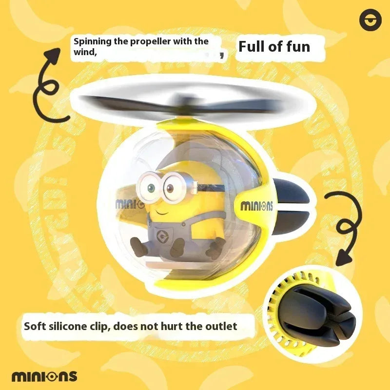 Universal Minions Cartoon Car Air Freshener Rotating Propeller Outlet